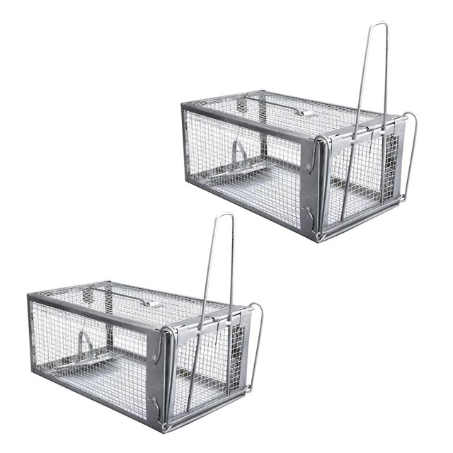 2x trampa para ratas y ratones, jaula para animales vivos, Control de plagas, roedores, ratones, captura de cebo