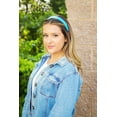 thumbnail image 3 of Motique Accessories 1 inch Vegan Leather Headband for Women and Girls (Blue), 3 of 6