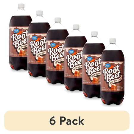 (6 pack) Great Value Root Beer Soda, 2 Liter Bottle