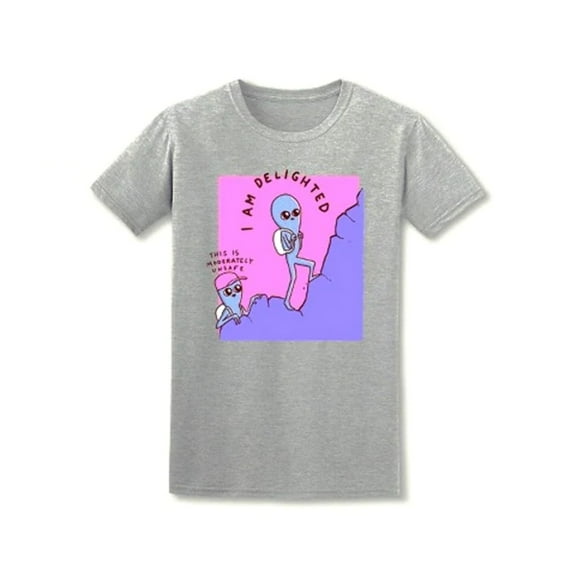 I Am Delighted...Moderately Unsafe Climbing Short Sleeve T-Shirt - Heather Grey (Men's - XL)