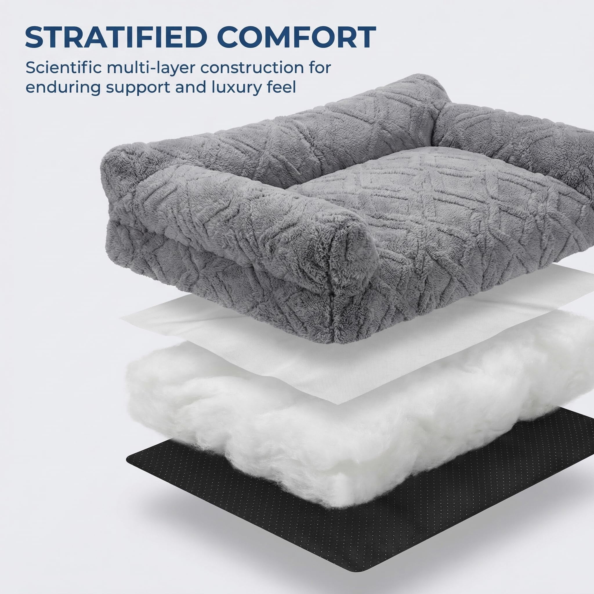 Plush Calming Pet Sofa Bed, Plush Calming Pet Sofa Bed with Removable Cover, Washable Orthopedic Dog Bed with Edge, Increases Deep Sleep