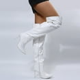 thumbnail image 7 of Stylish Women's Over-The-Knee Boots - Fashion Solid Color Bright Leather High Heel Side Zipper Design, 7 of 7