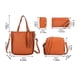 thumbnail image 2 of Sonducket Conjunto de 4 Uds. De bolsos para mujer, cartera femenina de Color sólido de piel sintética, bandolera de hombro, bolso de mano, accesorio de Bolsas de mensajero y de hombro Rosado, 2 of 6