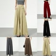 thumbnail image 6 of BUYISI High Waist Slim Casual Textured Ice Silk Wide Leg Pants Red 2XL, 6 of 7