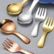 thumbnail image 5 of Monstrate Mini vajilla cena tenedor cuchara Camping y picnics Camping al aire libre juego de cubiertos de acero inoxidable Cocina y Comedor tenedor de oro, 5 of 6