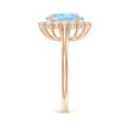 thumbnail image 3 of ANGARA Natural Oval 2.2 ct Aquamarine Ring with Floral Diamond Halo in 14K Rose Gold for Women (Size-10x8mm) | March Birthstone, Anniversary, Jewelry Gift for Women | Natural Aquamarine Ring, 3 of 9