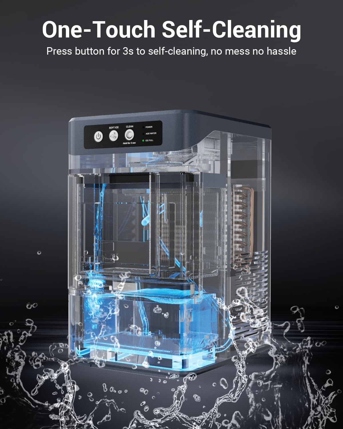 Nugget Ice Makers Countertop, 38Lbs/24H Pebble Ice Machine with Chewable Pellet Ice