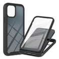 thumbnail image 1 of 1 paquete para iPhone 13 de 6,1 pulgadas con protector de pantalla integrado antiarañazos, funda resistente de 360 ​​grados, parte trasera transparente, película PET frontal de cielo estrellado 3 en 1 (negro) JM, 1 of 5