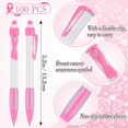 thumbnail image 5 of 100pcs Pink Ribbon Pens Bulk, Black Ink Retractable Ballpoint Pens For Office Supply Women Girls Gi, 5 of 5