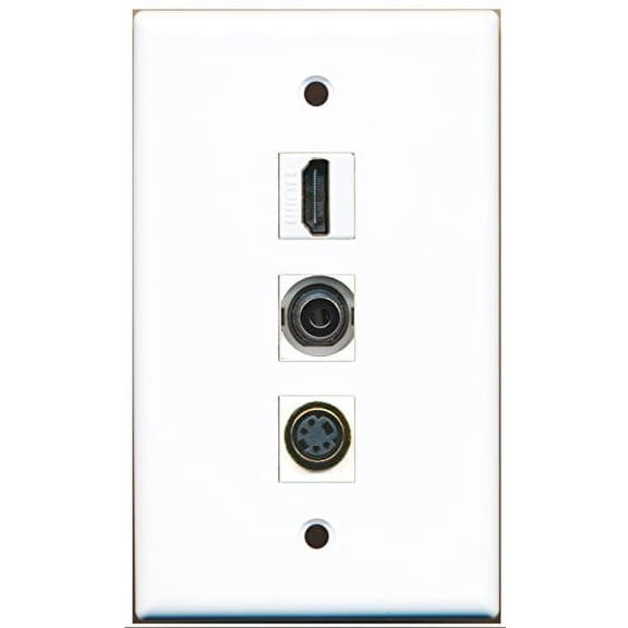 RiteAV - 1 Port HDMI and 1 Port S-Video and 1 Port 3.5mm Wall Plate
