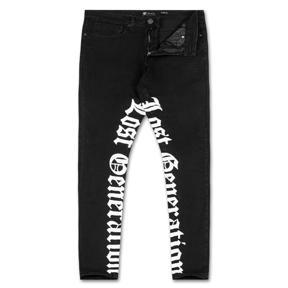 WaiMea Men Skinny Fit Jeans (Black Wash) - Walmart.com