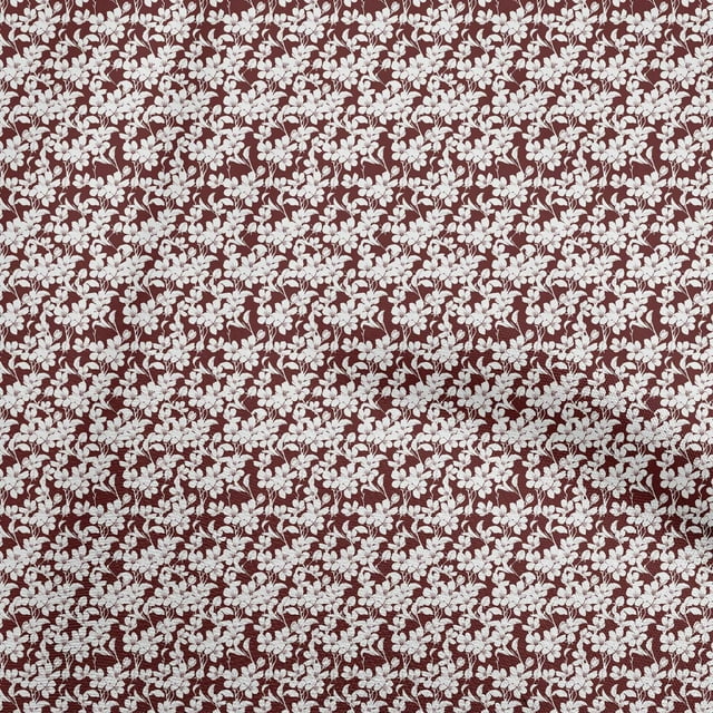oneOone Rayon Maroon Fabric Floral Craft Projects Decor Fabric Printed By The Yard 56 Inch Wide
