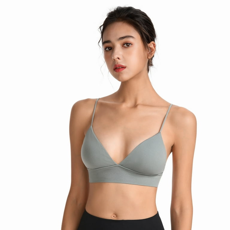 Zpanxa Bras for Women Woman Sexy Breast-receiving Bra Without Steel Rings  Sexy Vest Lingerie Underwear Womens Bras Sports Bra Blue XL 