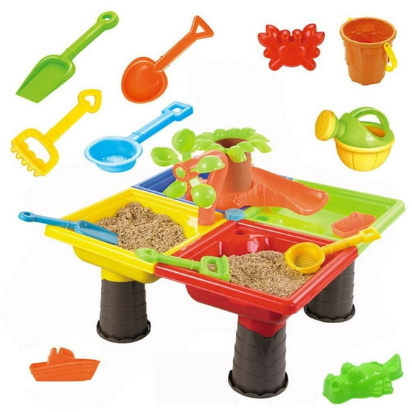 CNKOO Play Table Sand and Water Summer Toy Sandpit Table Water Table Children Play Table Sand and Water Beach Toys Set