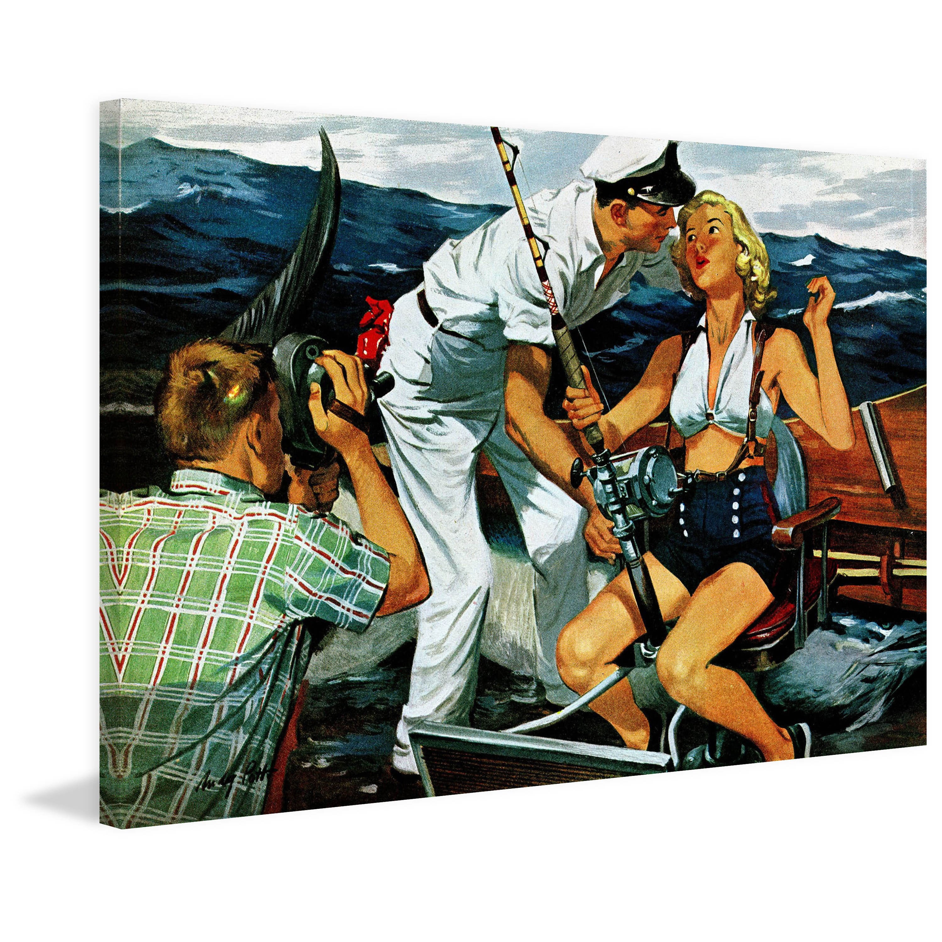"Stealing a Kiss" Painting Print on Wrapped Canvas