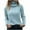 Light Blue, variant on hoksml Women's Turtleneck Sweater Solid Color Long Sleeve Knit Cable Pullover Cozy Winter Fashion Top