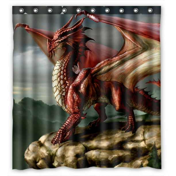GCKG Sea Dragons And Fire Dragons Art Waterproof Polyester Shower