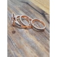 thumbnail image 2 of Sale 2 carat Morganite & Black Diamond Trio Wedding Ring Bridal Ring Set in 10k Rose Gold, One Engagement Ring & 2 Wedding Bands, 2 of 2