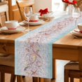 thumbnail image 5 of Pink Beach Table Runner 72 Inches, Coastal Ocean Starfish Blue Wooden Grain Bed Runner Dresser Scarves Tabletop for Indoor Outdoor Parties/Ceremony/Banquet, 16" x 72", 5 of 9