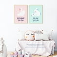 thumbnail image 2 of Pack of 2 Scottish Kids Baby Nursery Bonnie Wee Boy Girl Lassie Laddie Swan Bunny Baby Pink and Blue Unframed Wall Art Living Room Prints Set, 2 of 5