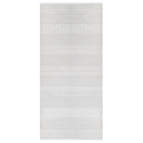 Rana White Striped Polyester Area Rugs for Living Room Jacquard Textured Modern Rugs Soft Geometric Rug for Bedroom Washable Rug Non-Slip Bohemian Carpet Perfect for Dining Room Office Beige