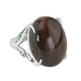 thumbnail image 3 of Gemistry 925 Sterling Silver Oval Red Tiger Eye Cabochon & Green Onyx Accents Women's Ring, 3 of 5