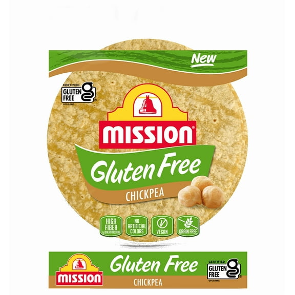 Mission Gluten Free Chickpea Tortillas - 10.5 oz. - Pack of 6 - Vegan Friendly Gluten Free Tortilla Wraps