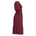 thumbnail image 3 of Vestido George para Mujer Maxivestido Tipo Campesino, Smock en parte Alta Vino Talla CH, 3 of 4