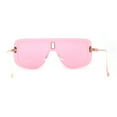 thumbnail image 4 of SA106 Full Rimless Flat Top Shield Mobster Sunglasses Gold Pink, 4 of 4