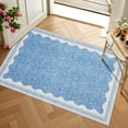 thumbnail image 3 of GlowSol 2'x3' Scalloped Border Pattern Rug Small Area Rug Soft Solid Area Rug Non Slip Low Pile Mat for Entryway Bedside, Blue, 3 of 7