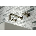 thumbnail image 3 of Kingston Brass KS8126CML Manhattan 2-Handle 8 in. Wall Mount Bathroom Faucet, Polished Nickel, 3 of 5