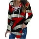 thumbnail image 1 of Blusa suelta informal con cuello en V y manga larga con estampado de moda para mujer Pompotops gfhjh11411, 1 of 6