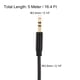 thumbnail image 2 of Cable AUX Uxcell de 3.5 mm trenzado de nylon para auriculares, altavoces, estéreos de coche, negro, 1, 16.4 pies, 2 of 6
