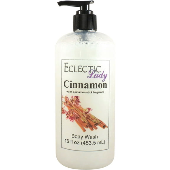Cinnamon Body Wash by Eclectic Lady, Liquid Shower Gel for Women and Men, 16 Ounces