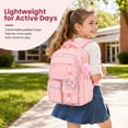 thumbnail image 3 of Girls Backpack Lightweight Waterproof Bookbag with Reflective Straps, Kids School Bag with Coin Purse & Cute Pendant Middle School for Grades 1-5, 3 of 11