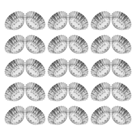 CIMAXIC Set of 30 Small Baking Cups - Reusable Stainless Steel Mini Cake Molds, - Liners for Muffins, Tartlets, and Desserts
