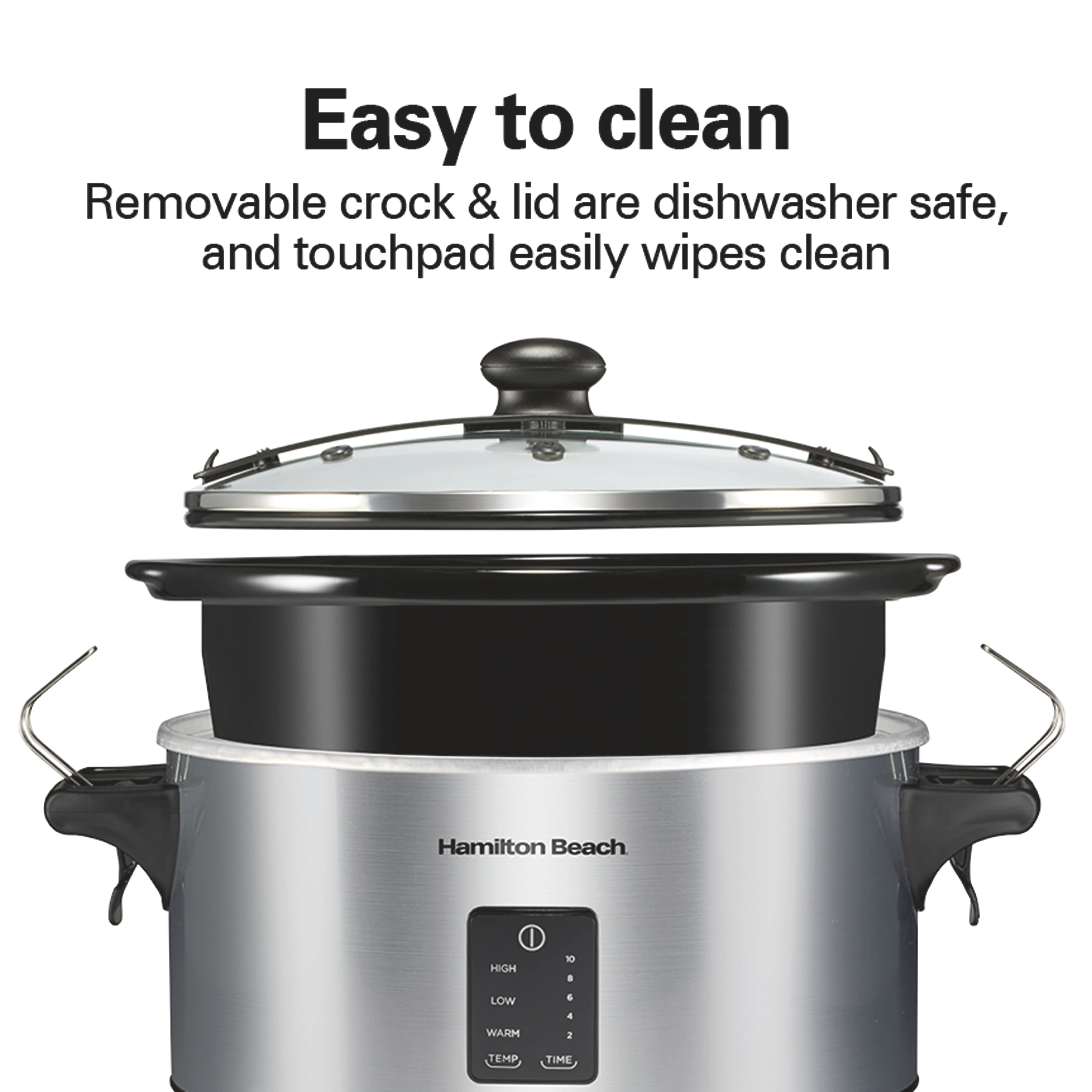 Hamilton Beach Programmable Stay or Go® Slow Cooker, 7 Quart Capacity, Silver, 33676