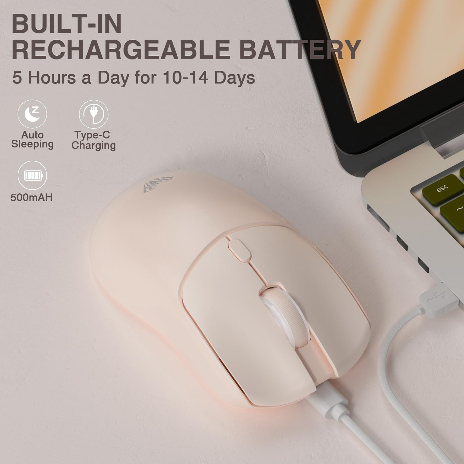 Sc580x Wireless Gaming Mouse  Tri-mode 2.4g/bt5.0/usb-c Mice With 12000 Dpi 6 Buttons Rechargeable Computer For Laptop/pc/mac/tablet