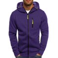 thumbnail image 1 of AMERTEER Mens Hooded Sweater Coat With Solid Color Zipper Pocket In Autumn And Winter, 1 of 5