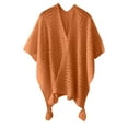 thumbnail image 7 of Fgnfyis Elegant Winter Shawl Wraps For Women Knitted Cardigan Poncho Cape Open Front Soft Tassel Sweater Orange One Size, 7 of 7