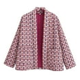 thumbnail image 1 of Parkas de manga larga para mujer, chaqueta de algodón fina, holgada, sin botones, estilo étnico, con estampado de invierno, 1 of 3