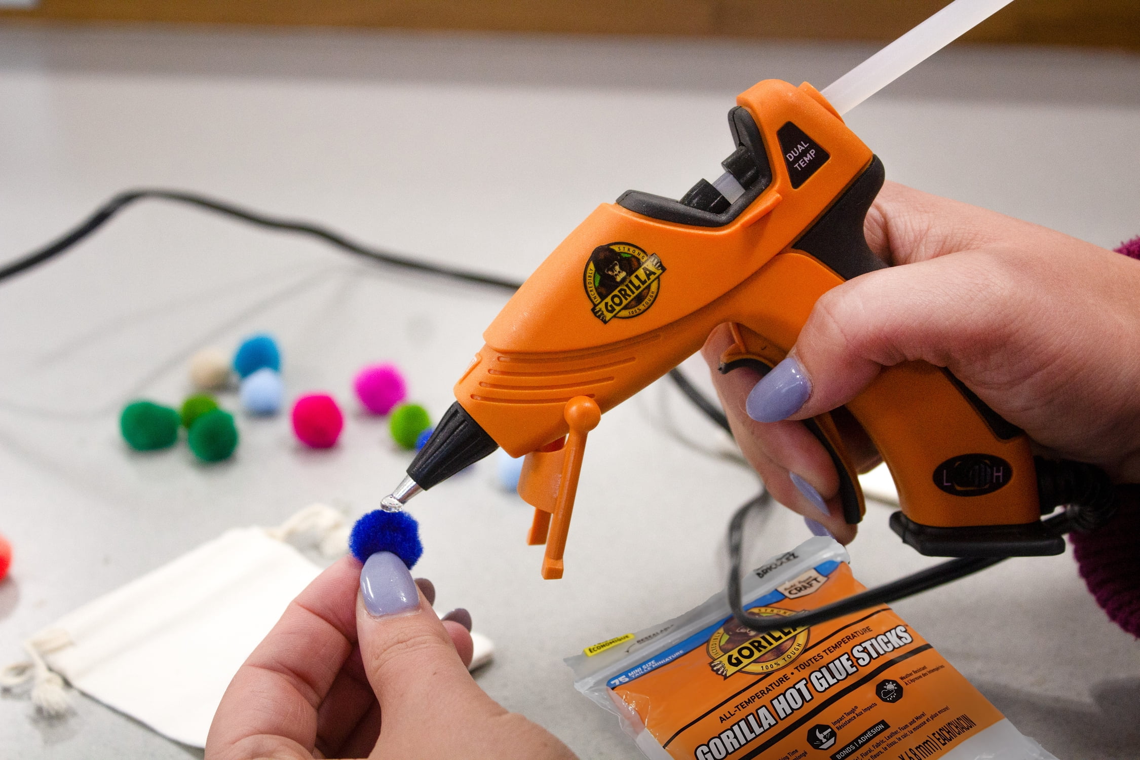 Gorilla Hot Glue Gun Mini - Dual Temp Mini Size Hot Glue Gun with Precision Nozzle