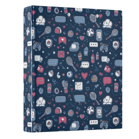Three Ring Binder Sports Theme 1.5 Inch Round Binder D-Rings for Office Supplies and More