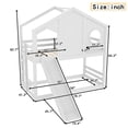 thumbnail image 2 of Harper & Bright Designs Twin Size House Bunk Bed with Slide and Storage Shelves, Wood Bunk Bed Frame with Window for Boys and Girls, White, 2 of 13
