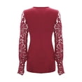 thumbnail image 4 of Kcodviy Women's Spring and Autumn Womens Plus Ruffle Blouse Lace Sleeves Pressed Womens Long Sleeve Business Shirts Pleated Button Base Shirt Fall Tops for Women Top, 4 of 4