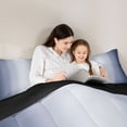 thumbnail image 4 of Homewish Gradient Deepblue White 7pcs Bedding Comforter Set,Stripes Print Queen Bedding Sets,Abstract Geometric Aesthetic Queen Sheet Sets For Kids,Microfiber Bedroom Decor Reversible, 4 of 8