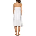 thumbnail image 3 of Vestido midi de verano sin tirantes de encaje con cinturón para mujer XL blanco, 3 of 6