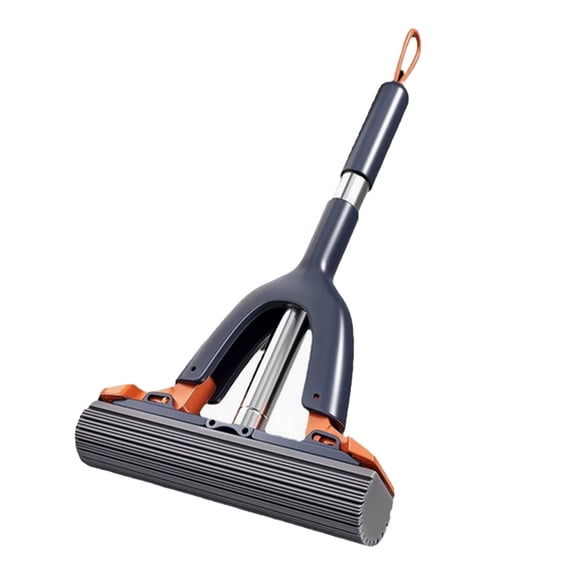 Naiovety Trapeador de esponja portátil con mango de acero inoxidable para viajes o baldosas de vidrio y mini trapeador con mango resistente de Suministros de limpieza para el hogar