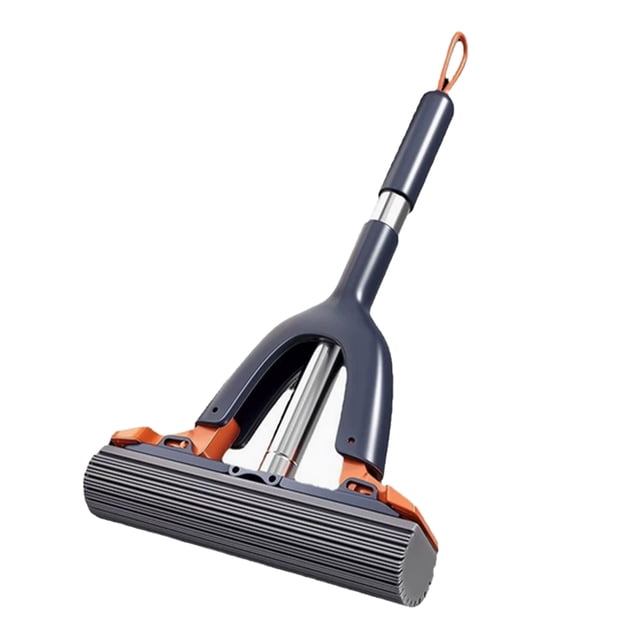 Naiovety Trapeador de esponja portátil con mango de acero inoxidable para viajes o baldosas de vidrio y mini trapeador con mango resistente de Suministros de limpieza para el hogar