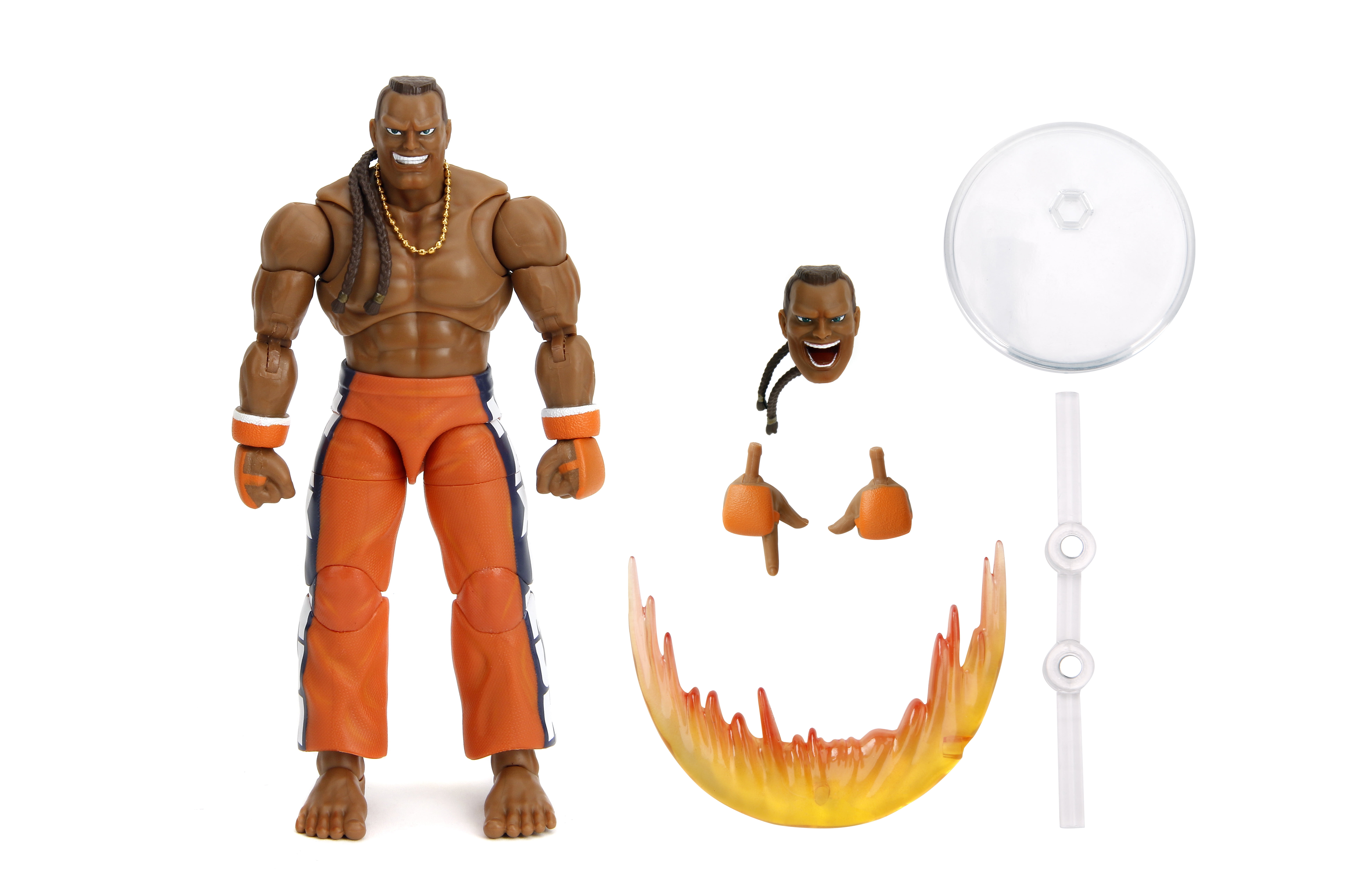 Jada Toys Street Fighter II Dee Jay Action Figure - 6" Tall, Interchangeable Heads, Hands & Accessories
